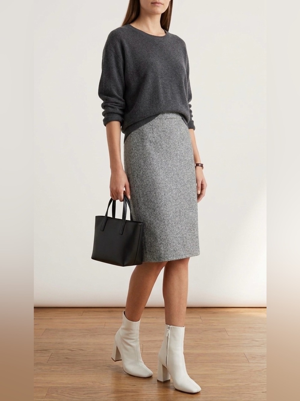 J.Crew Gray Tweed Wool Blend Pencil Skirt